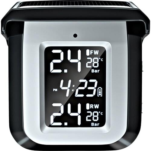 Wireless Waterproof Motorcycle Real Time Tire Pressure Monitoring System TPMS Wireless For Smart Bike LCD External Sensors