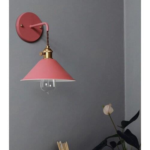 Nordic wall lights creative modern living room stairs aisle bedroom bedside macaron small black umbrella wall lamp