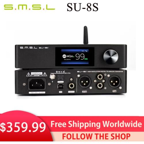 SMSL SU-8S MQA Decoder ES9068AS Bluetooth 5.0 SU8S DAC DSD512 PCM768kHz/32Bit with Remote Control