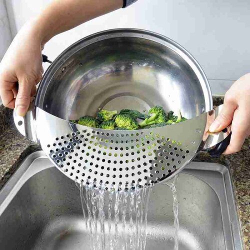 Steel Pan Pot Strainer Pasta Spaghetti Practical Draining Draining Easy Strainer Pot Kitchen For Home Tool Draine
