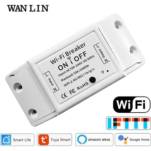 Tuya Smart Life App WiFi DIY Switch Breaker Domotic LED Light Controller Module Remote Control Work with Alexa and Google Home