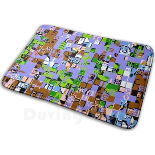 World 1 - 1 Soft Non-Slip Mat Rug 3140 Carpet Cushion Pixel Art Nintendo Glitch 8Bit Pixel Geek Games Mario Nes Pixelart