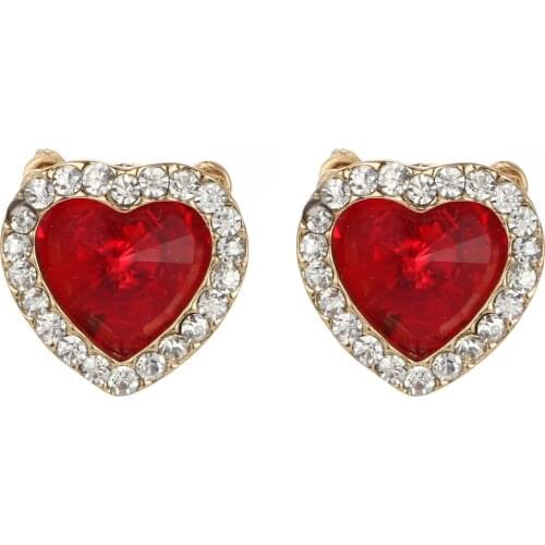 YaYi Jewelry Fashion BOHO Red Glass Crystal Rhinestone Dangle Women Ancient Gold Color Wear Ear Band Long Tassel Earrings