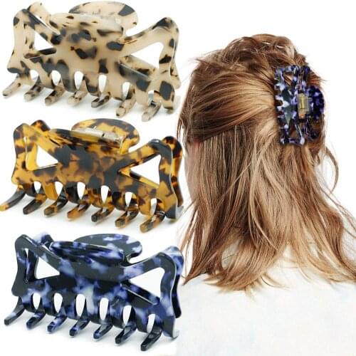 3 PCS Large Tortoise Shell Claw Clip Banana Clips Cellulose Acetate Hair Jaw Clamp for Women Girls
