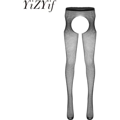 Womens Fishnet Stockings Sparkle Rhinestones High Waist Crotchless Side Cut Out Footed Stretchy Tight Stockings Pantyhose Sexy