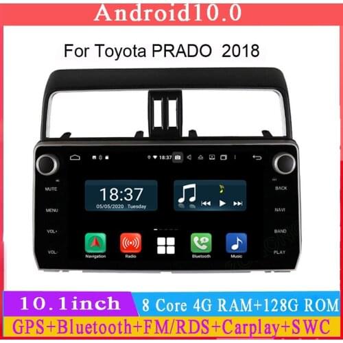 10.1"4+128G android10 car radio for toyota prado 2017-2020 gps navigation car multimedia player audio stereo headunit Carplay