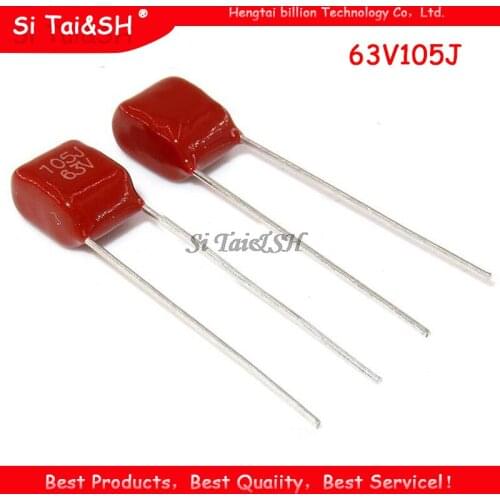 10PCS 63V105J 1UF Pitch 5MM 63V 105 1000nf CBB Polypropylene film capacitor