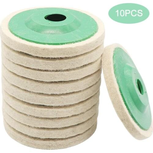 10Pcs 4 Inch Round Wool Felt Disc Wheel Pads for 100mm Angle Grinder Buffing Polishing