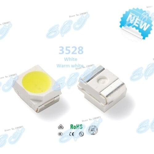 1000pcs SMD LED 3528 white warm white 1210 4-5LM SMT Ultra Bright LED New Free shipping Lamp bead