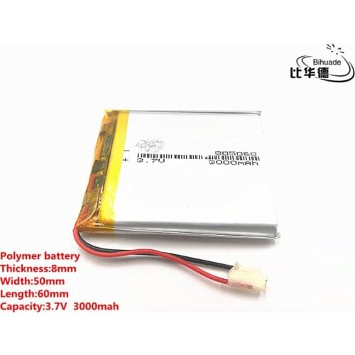 2pcs/lot Good Qulity 3.7V,3000mAH,805060 Polymer lithium ion / Li-ion battery for TOY,POWER BANK,GPS,mp3,mp4