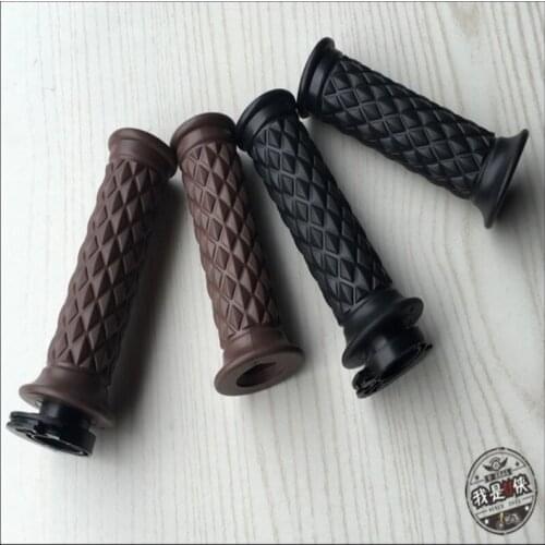 7/8" Motorcycle Hand Grip Bar Handlebar End For Cafe Racer Bobber Clubman Custom