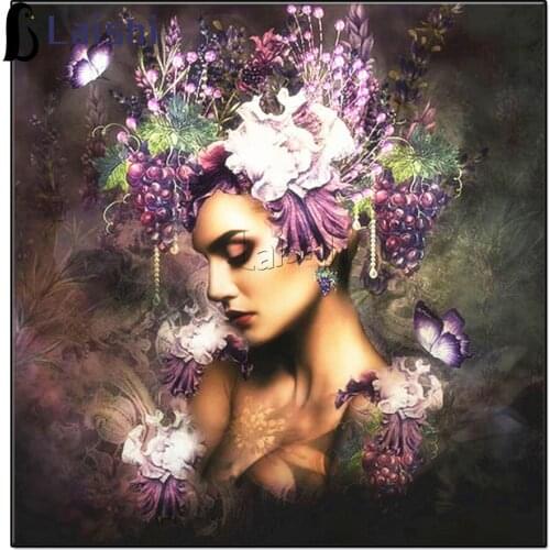Diamond Painting Sexy classical woman Diamond Mosaic Embroidery Woman Beauty Picture Art Of Rhinestones flower Home Decoration