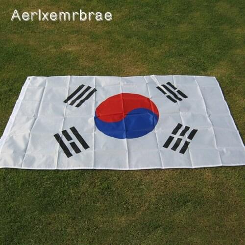 Free shipping aerxemrbrae flag 90 x150cm South Korea Korean Flag Banner Flags High Quality Polyester Fabrics