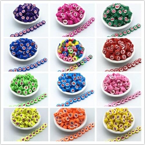 New 30pcs/Lot 10mm Polymer Clay Beads Spacer Loose Beads for Jewelry Making DIY Handmade Charm Bracelet Necklace Accessories