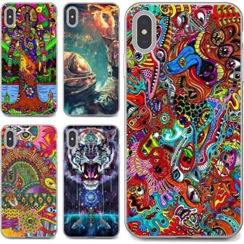 For Huawei P30 P40 P20 P7 P8 P9 P10 Lite Plus Pro 2015 2016 2017 Mini drawing-surreal-colorful-psychedelic Soft Case Cover