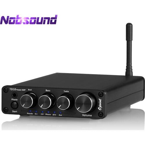 Nobsound Mini Bluetooth 5.0 Digital Amplifier 2.1 Channel Home Stereo Desktop Audio Amp Headphone Amplifier Subwoofer Amp