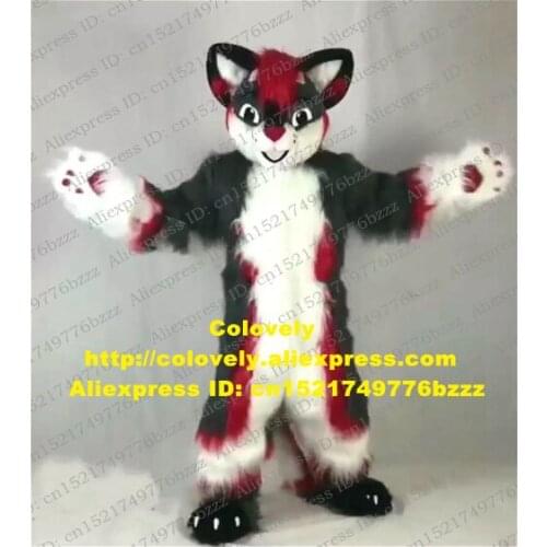 Long Fur Husky Dog Wolf Fox Fursuit Furry Mascot Costume Adult Cartoon Character Outfit Lovely Annabelle American Jubilee zz9511