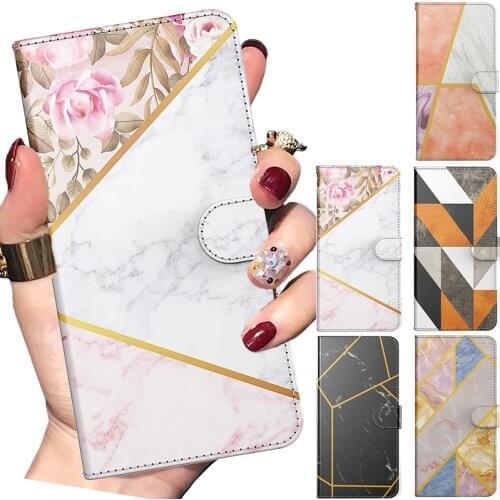 For Samsung Galaxy A12 A32 A52 A72 5G A51 A71 Laether Case Marbling Pattern Wallet Flip Cover