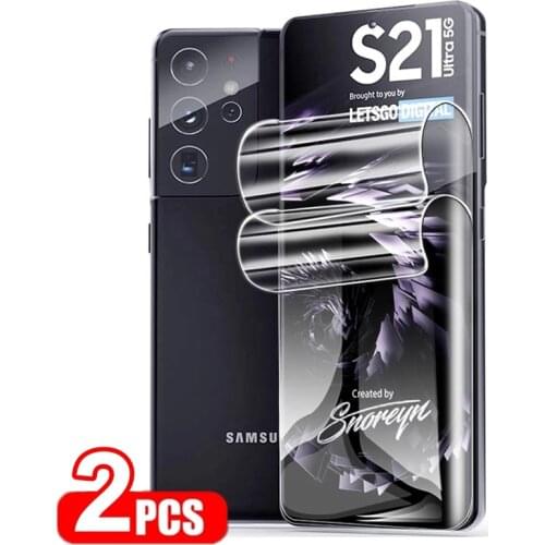 2PCS Hydrogel Film For Samsung Galaxy S21 Ultra 5G S20 fe plus Protective Glass Camera Lens S 21 S20Ultra S20fe Screen Protector