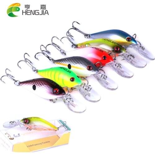 HENGJIA 60pcs Hard Fishing Lure pesca Crankbait 8.5g 8cm isca artificial Floating Wobblers Best Crank Hard Bait Sea Carp Fishing