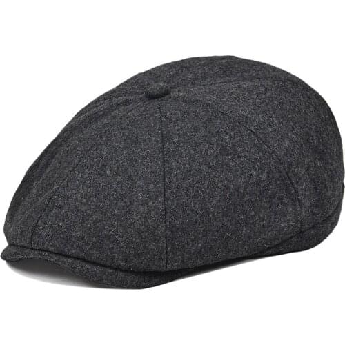 VOBOOM Women Men Woolen Newsboy Cap 8 Panel Country Baker Boy Ivy Flat Cap Beret Hats Tweed Boina 111