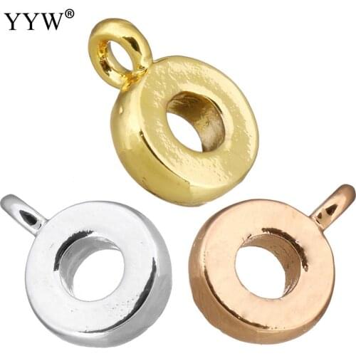 Brass Bail Beads Donut plated Charms for Jewelry Finding 7x10x2.50mm Hole:Approx 2mm 50PCs/Lot