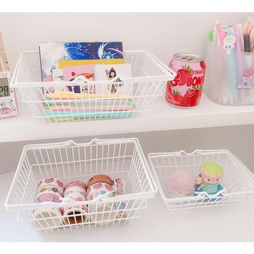 Iron Wire Wrought Storage Basket Household Metal Organizer Holder Bathroom Kitchen Sundries Container Baskets