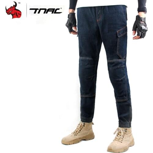 TNAC Motorcycle Pants Protective Gear Reflective Motocross Jeans Pants With Removable Protector Guards Breathable Riding Pants