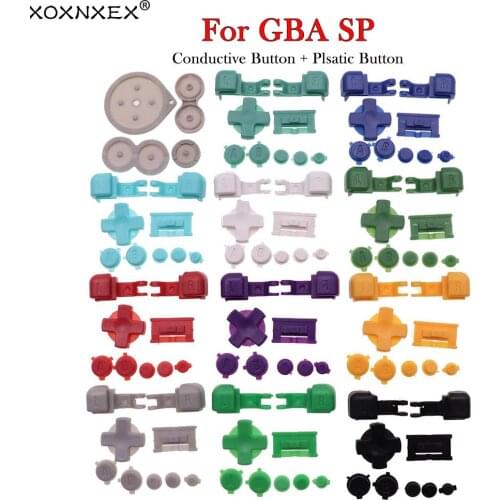 Colorful Button Keys Set For GameBoy Advance SP GBA SP Full Set R L A B D-Pad Buttons + Rubber Conductive Button