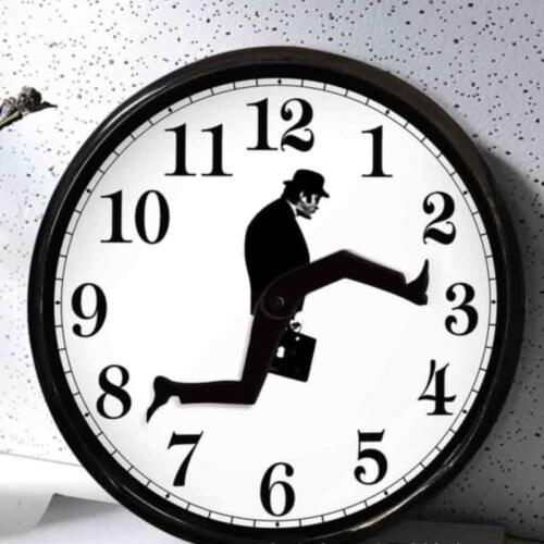 British Comedy Inspired Ministry Of Silly Walk Wall Clock Comedian Home Decor Novelty Wall Watch Funny Walking Silent Mute Clock