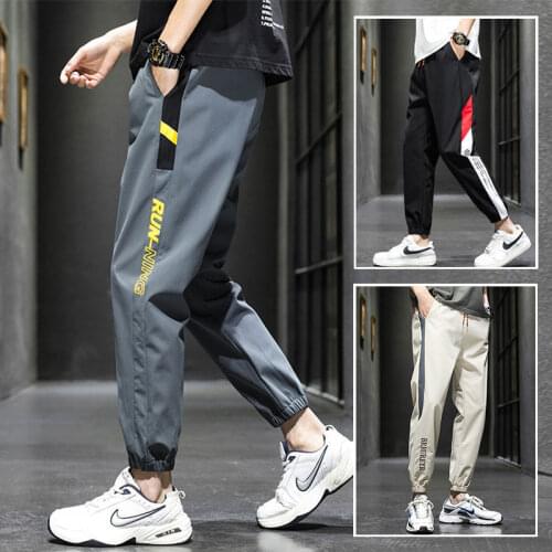 2021 Spring And Summer New Mens Casual Pants Korean Fashion Thin Tooling Style Large Loose Quick Drying Pants