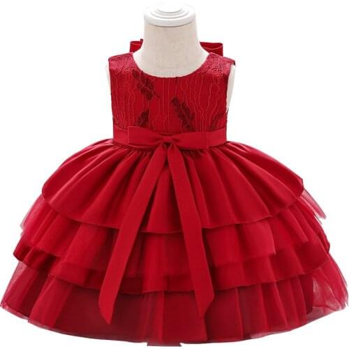 Baby girl clothes girls bow lace lace puffy cute princess dress birthday party dress stage show catwalk costume formal dress