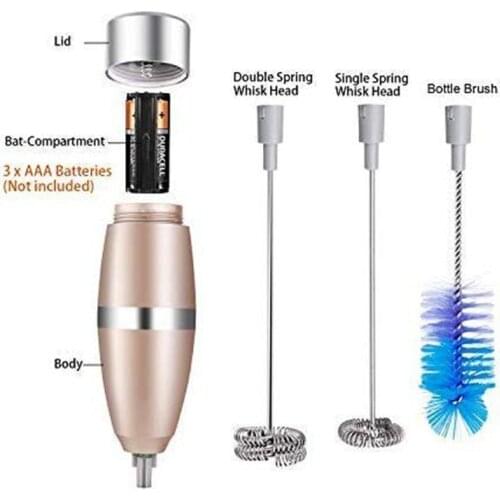 Handheld Electric Milk Frother Foam Maker Whisk Mixer Stirrer Portable Coffee Egg Beater Set