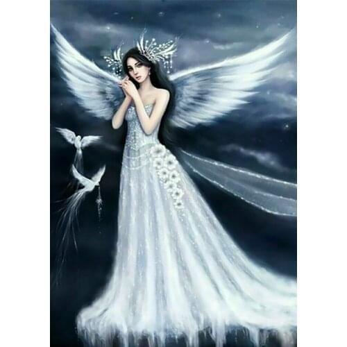 DIY Angel Girl Oil Painting Kit Paint By Numbers for Beginners Frameless