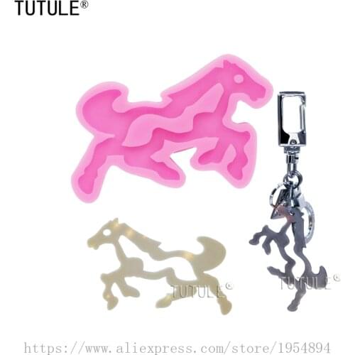 Horse Keychain Epoxy Resin Silicone Mould,Horse Shiny Pink Silicone KeyChain Mold,Epoxy Resin Polymer Clay,Fondant cake mold