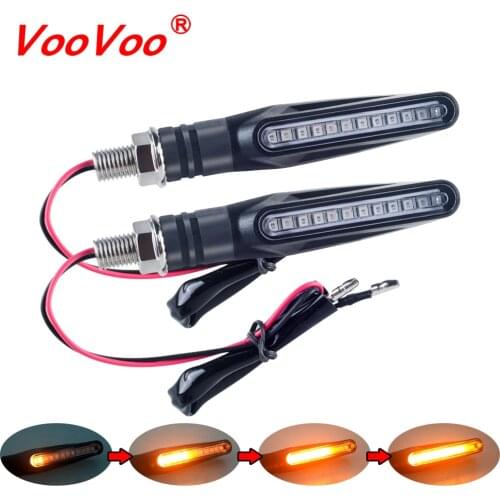 2/4Pcs Motorcycle Turn Signal Light Brake Lamp Flowing Water Lighting Amber Light LED Flicker Bendable Tail Indicator Flasher