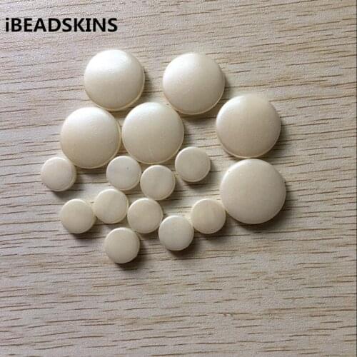 Choose size) off white color Acrylic Imitation pearl flat coin Beads for Jewelry DIY (Design as shown)