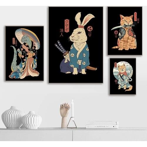 Japanese Ukiyo-e Art Poster Wall Art Pictures For Living Room Canvas Painting Wall Art Prints Home Decor Modern Animal Mural