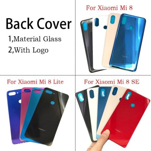 10pcs/lots For Xiaomi Mi8 Mi 8 Lite / Mi 8 Se Replacement Glass Battery Back Cover Case + Sticker