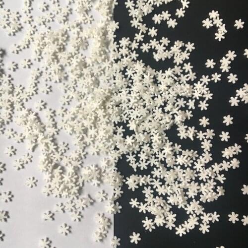 20G Christmas White Snowflakes Slices Sequins Nails Art Polymer Clay Acessories DIY Scrapbook Shakes Card Making