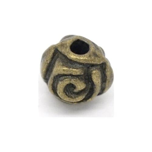 200 Bronze Tone Rose Flower Spacer Beads 5x5mm (B14500)