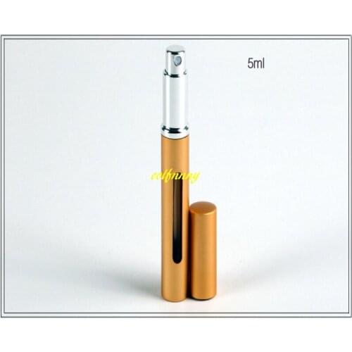 300pcs/lot Luxury 5ML Aluminium Spray Perfume Bottle With Visible Window Parfum Atomizer Fragrance Refillabe Bottles