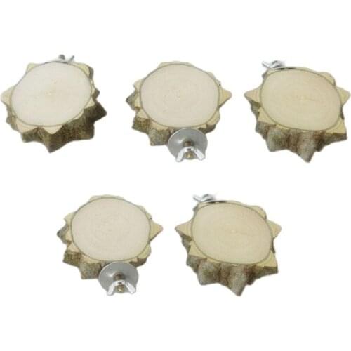 5pcs Wooden Hamster Platform Stand Hamster Bird Hanging Rack Squirrel Parrot Small Pet Toy Grinding Hamster Cage Accessories