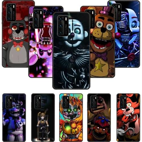Phone Case For Huawei P20 P30 P40 P Smart Z + P10 Mate 30 10 20 Lite Pro Black Cover Back Trend Waterproof Tpu Five Nights