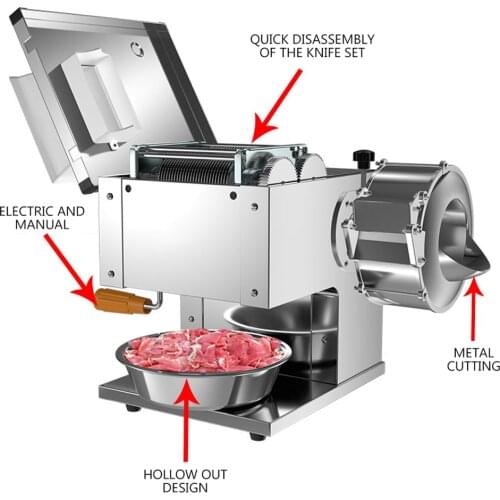 Electric Meat Slicer Household Meat Grinder Commercial Automatic Fish Cutter Fillet Shredded Stainless Steel Meat Grinder