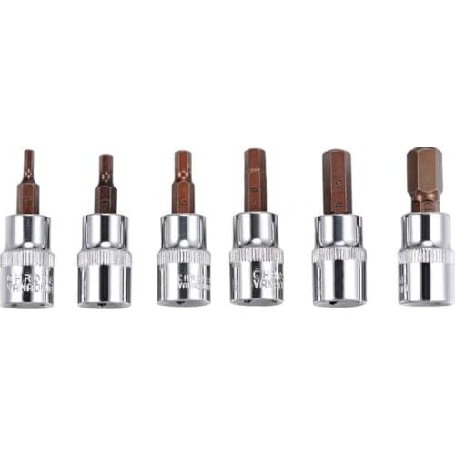 2pcs 1/2" Drive x 4mm 5mm 6mm 7mm 8mm 10mm 12mm 14mm Hex Bit Socket, Standard Metric, S2 and Cr-V Steel