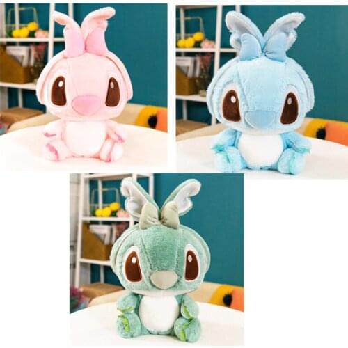 The New 35-50cm Disney Lilo & Stitch Pink Blue Stuffed Plush Stitch Doll Cartoon Pillow Plush Toy Girl Super Soft Doll Hug
