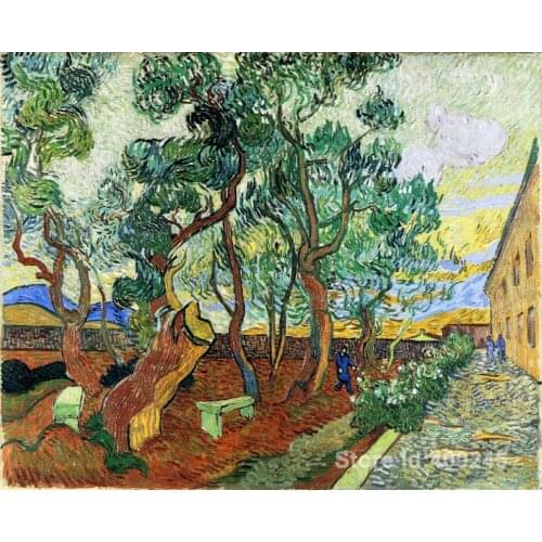 Impressionist art The Garden of St. Pauls Hospital at St. Remy Vincent Van Gogh paintings home decor Handmade High quality