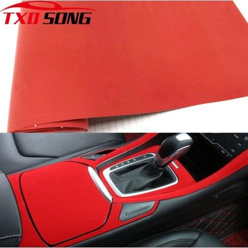 15/30/50/60CMX200CM Red Black Car velvet vinyl film Automotive Decals sticker like Real suede fabric material Velvet Film