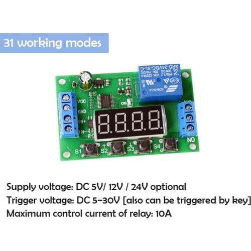 Power On and Off Delay Time Relay Module 5V/12V/24V Optional Car Delay Switch Start Protection